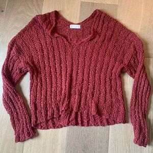 Altar'd State Red Knit Leony Sweater